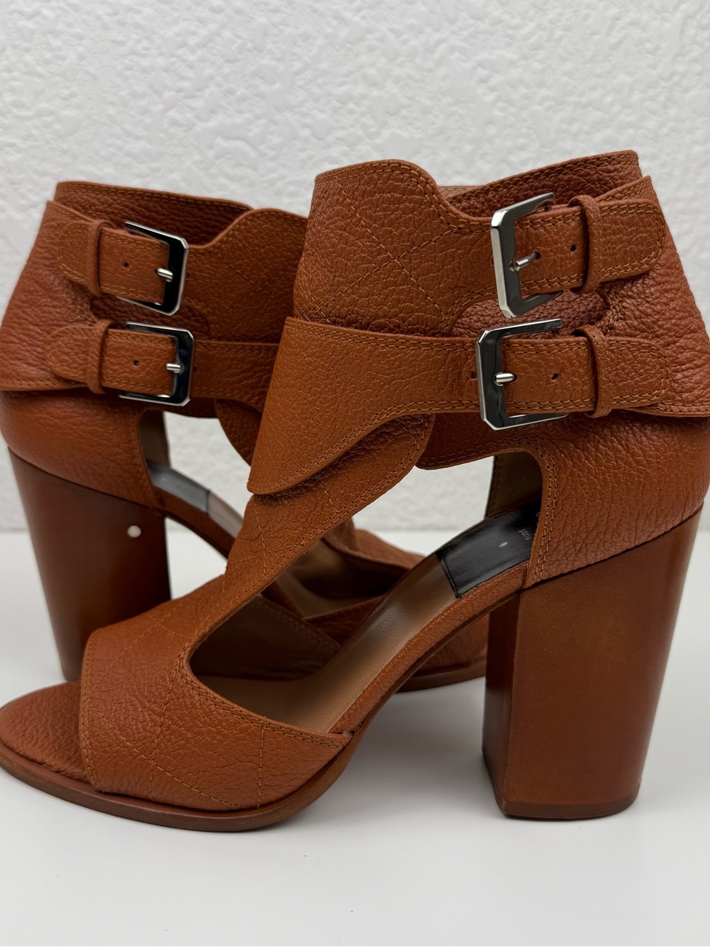 Laurence Dacade | Rush Cutout Buckle Sandals | Cognac Leather | US 10 / EU 40.5